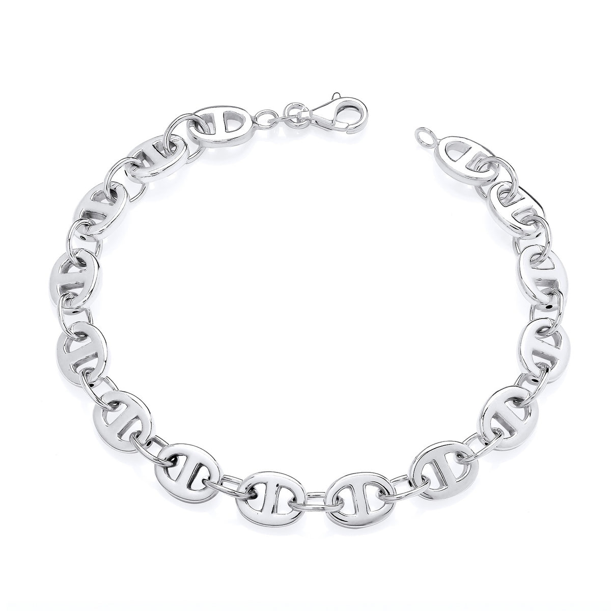 Men’s Sterling Silver 8mm Mariner Bracelet