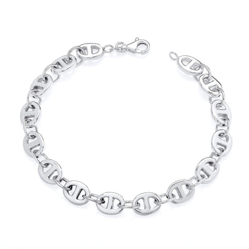 Men’s Sterling Silver 8mm Mariner Bracelet