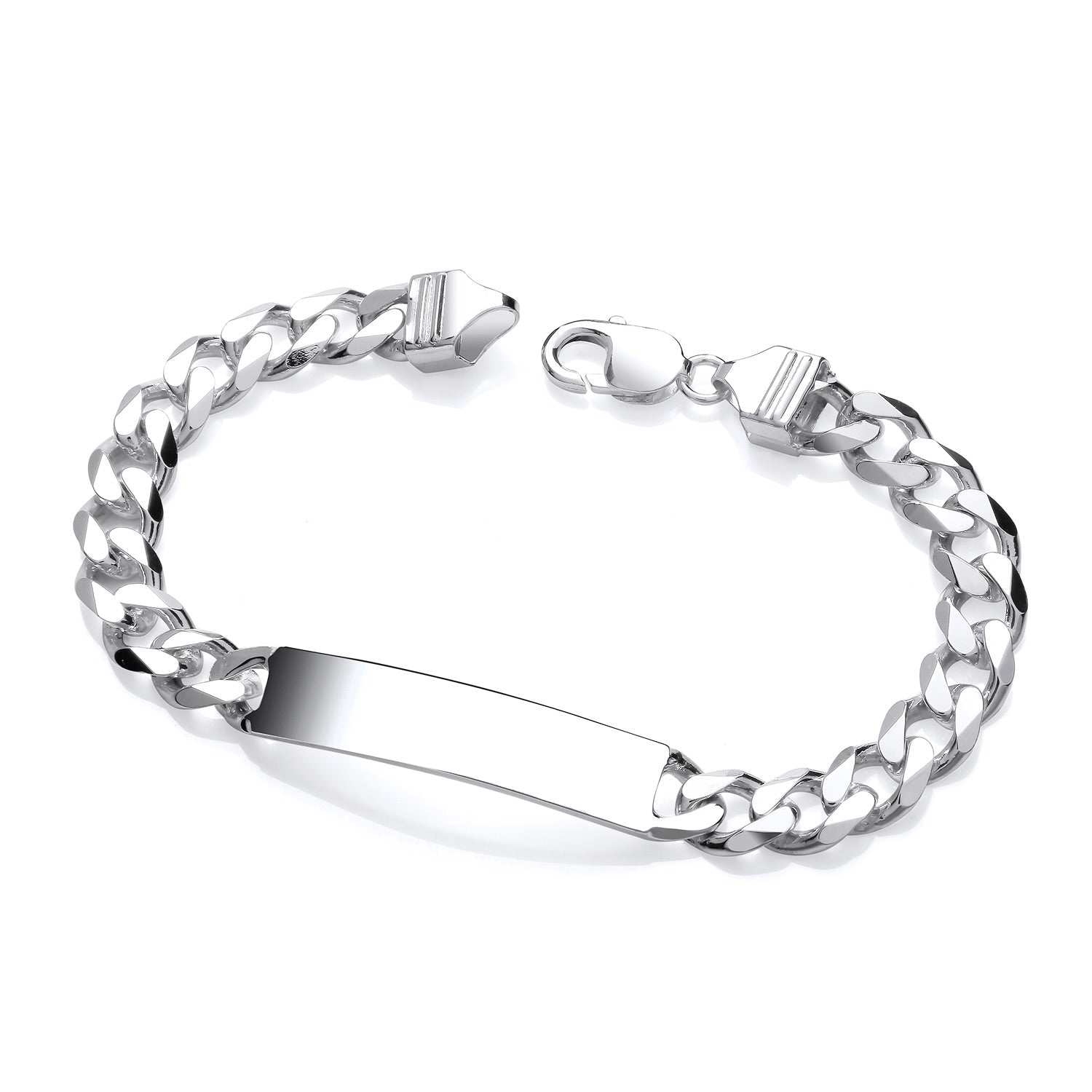Sterling Silver 925 Gents ID Curb Bracelet - 9 inch, inc Personalisation