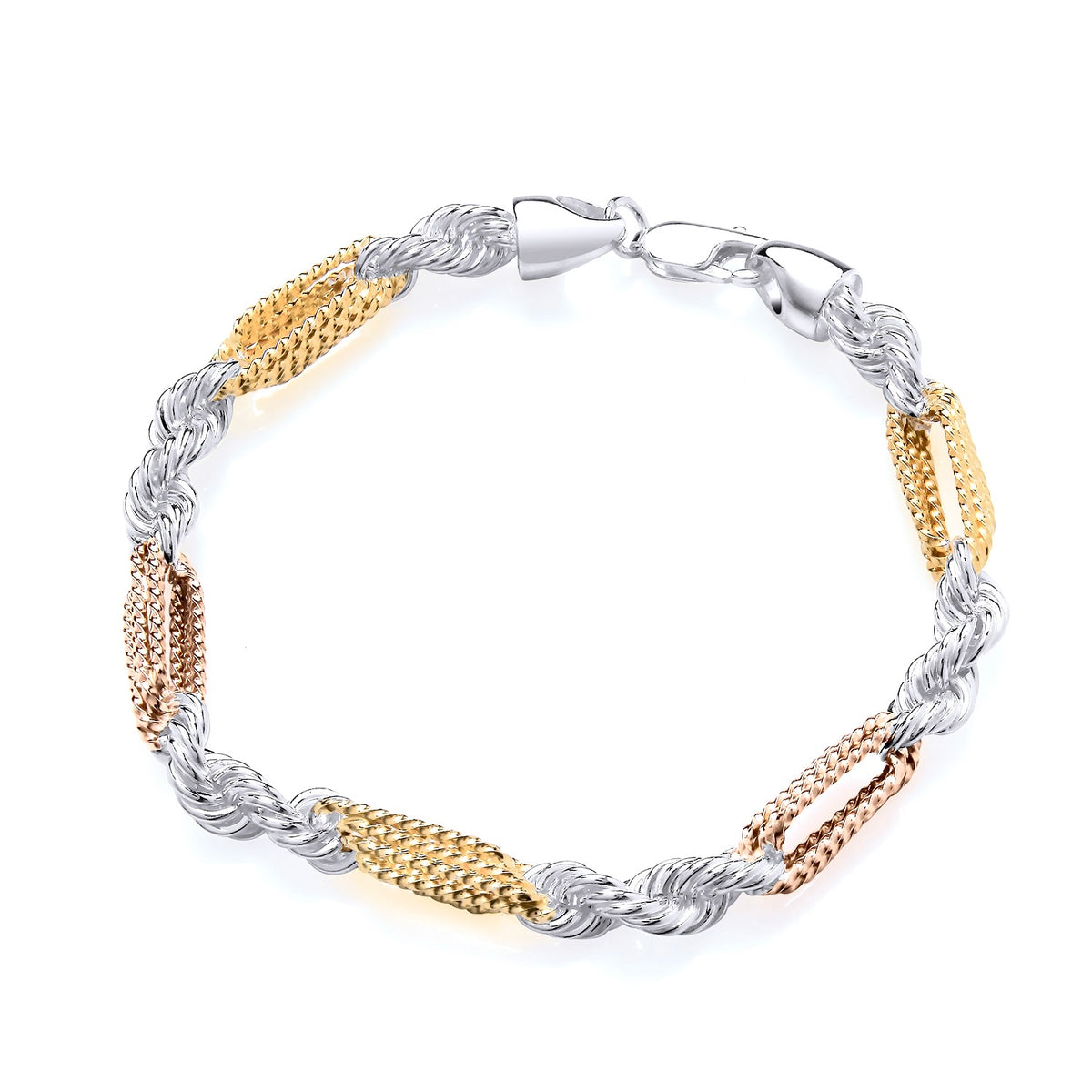 Men’s Rose & Yellow Gold-Plated Sterling Silver Bracelet