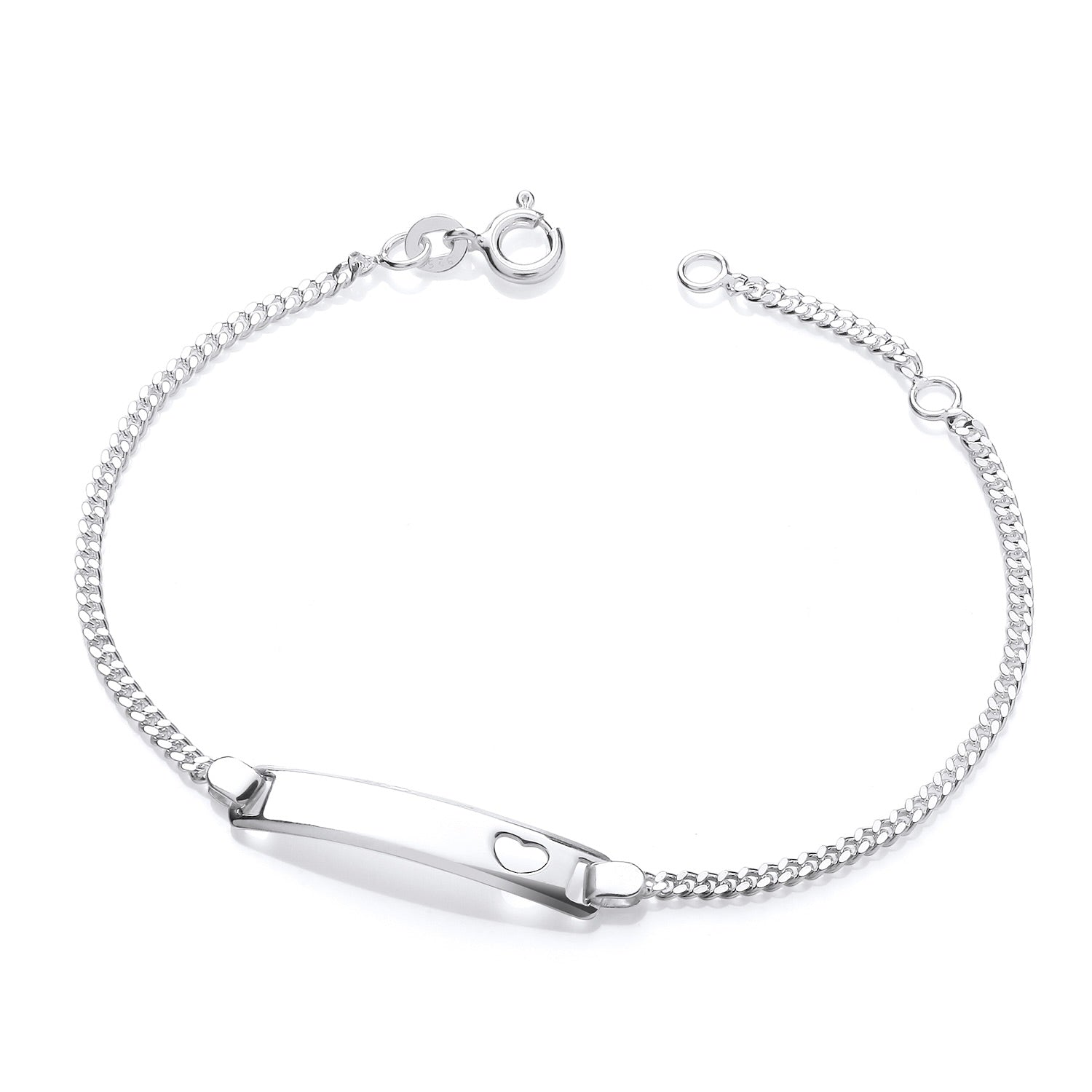 Sterling Silver Baby’s ID Bracelet with Heart Detail