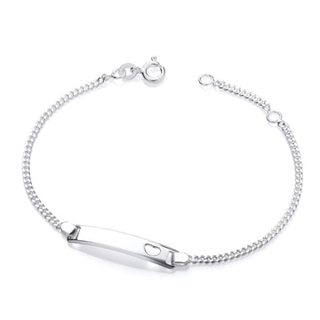 Sterling Silver Baby’s ID Bracelet with Heart Detail