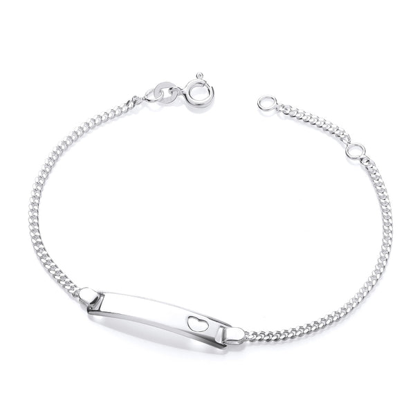 Sterling Silver Baby’s ID Bracelet with Heart Detail