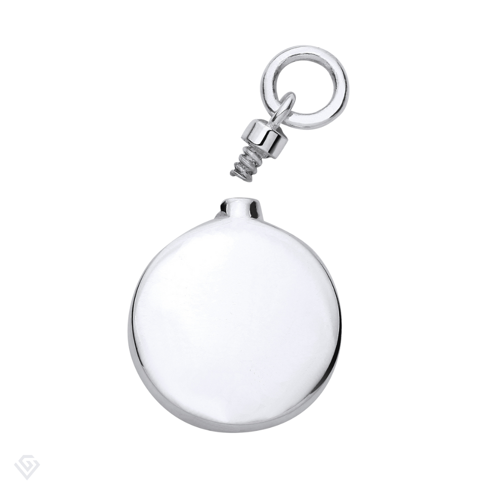 925 Sterling Silver Memorial Perfume/Ashes Holder Pendant with Chain – Engravable Keepsake Jewellery