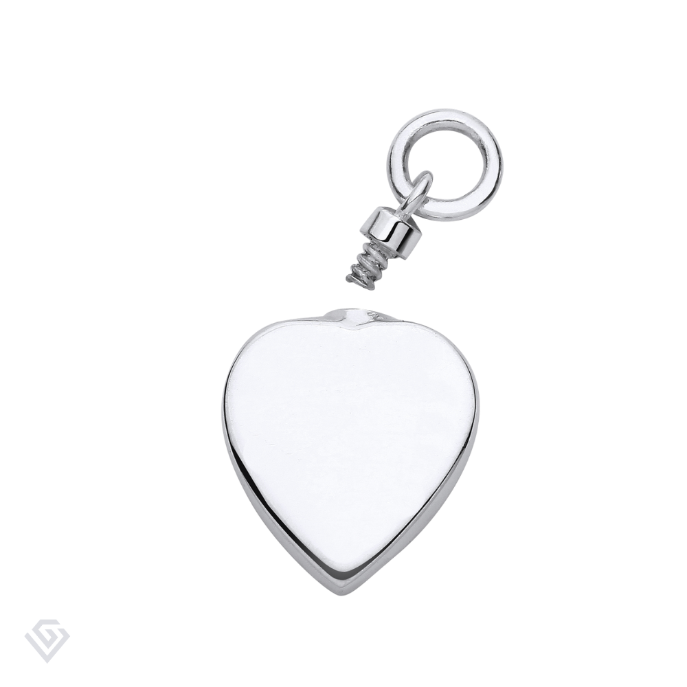 Eco-Friendly 925 Sterling Silver Heart Memorial Perfume/Ashes Pendant Necklace with Chain – Sustainable & Heartfelt Keepsake Jewellery