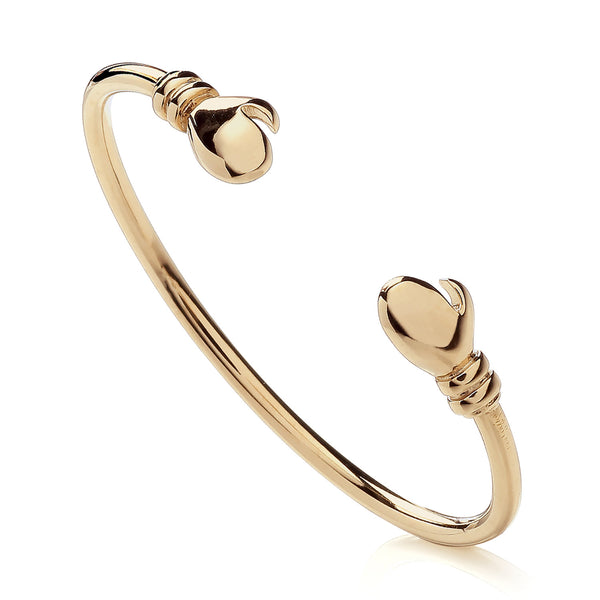 Gold Plated Sterling Silver Babies Boxing Glove Torque Bangle – Bold & Meaningful Baby Gift