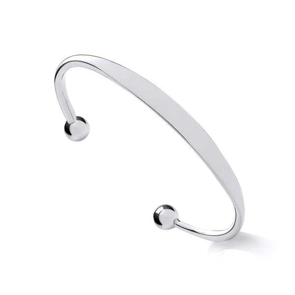 Sterling Silver 925 Baby / Child Torque Bangle - Optional Personalisation