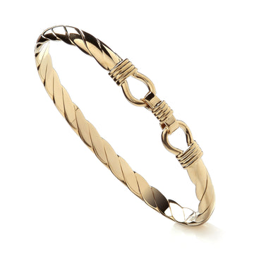 Men’s Gold-Plated Sterling Silver 6mm Solid Hook Bangle
