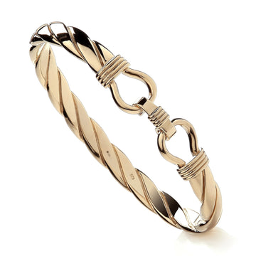 Men’s Gold-Plated Sterling Silver 8mm Solid Hook Bangle