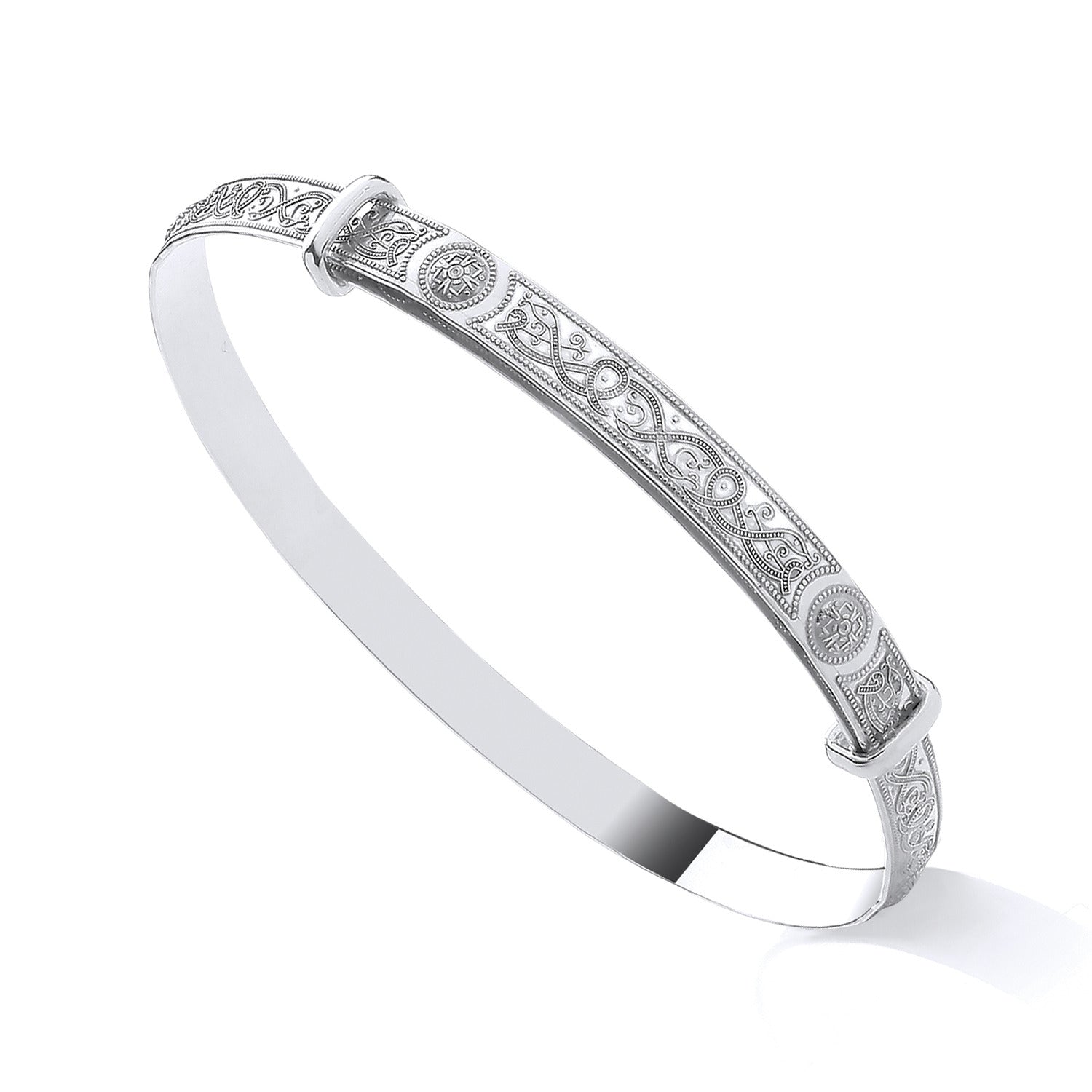 Sterling Silver Ladies Claddagh Expanding Bangle