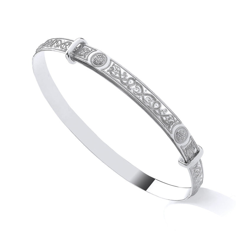 Sterling Silver Ladies Celtic Expanding Bangle