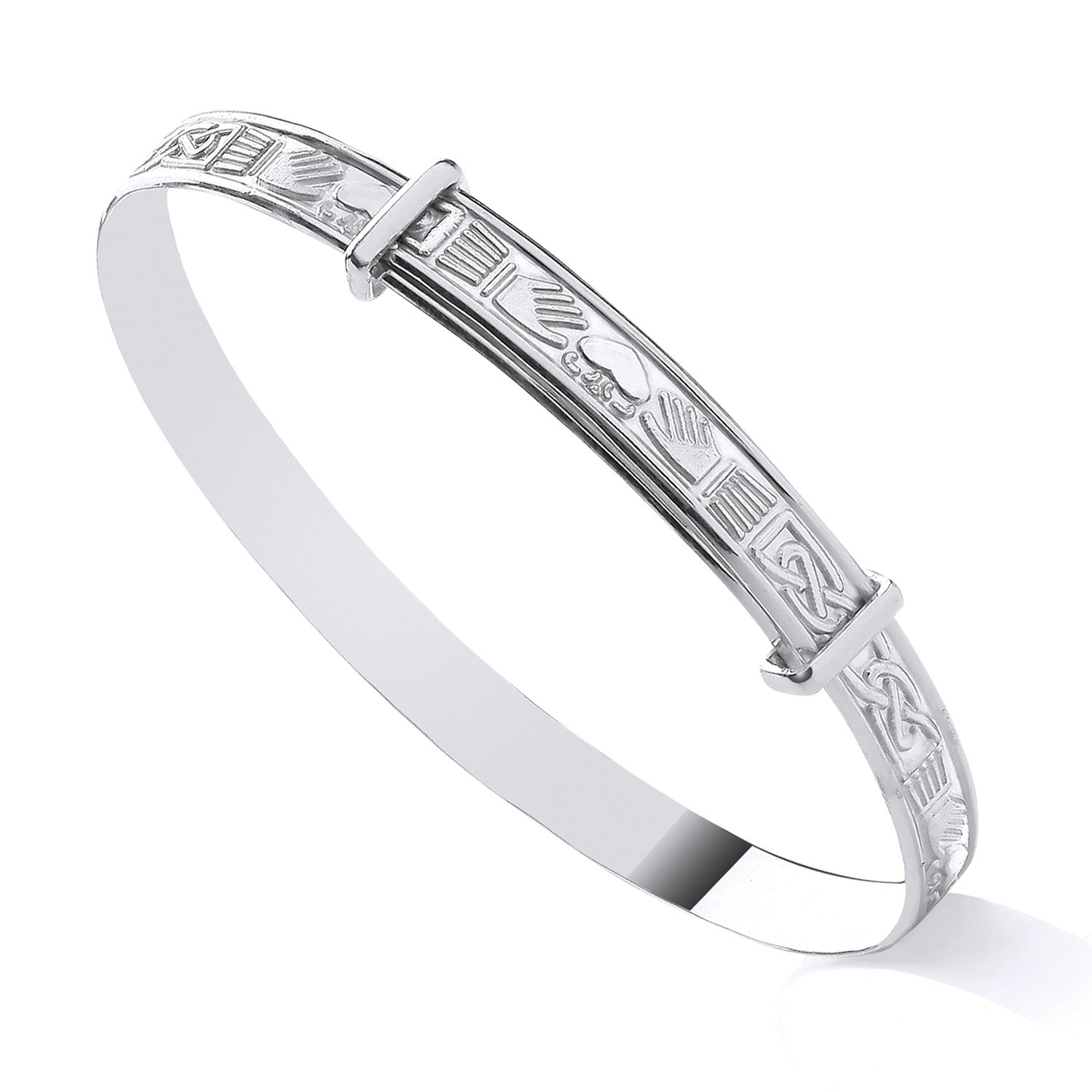 Sterling Silver Ladies Claddagh Expanding Bangle