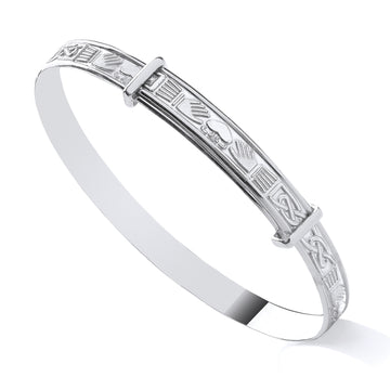 Sterling Silver Ladies Claddagh Expanding Bangle
