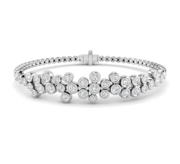 1.5ct Lab Diamond Bubble Bracelet in 9ct White Gold