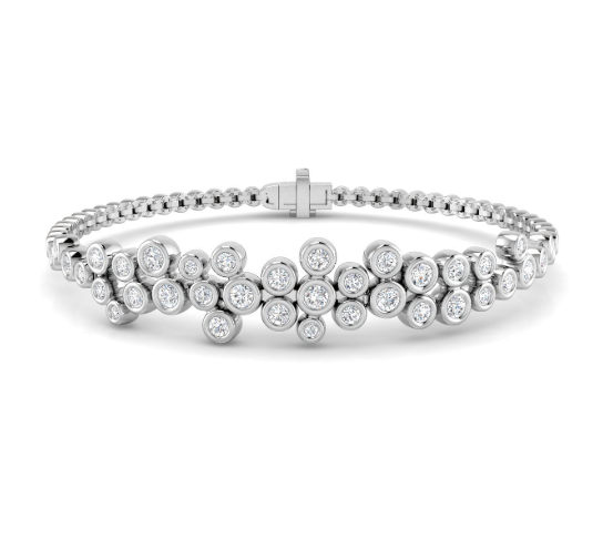 1.5ct Lab Diamond Bubble Bracelet in 9ct White Gold