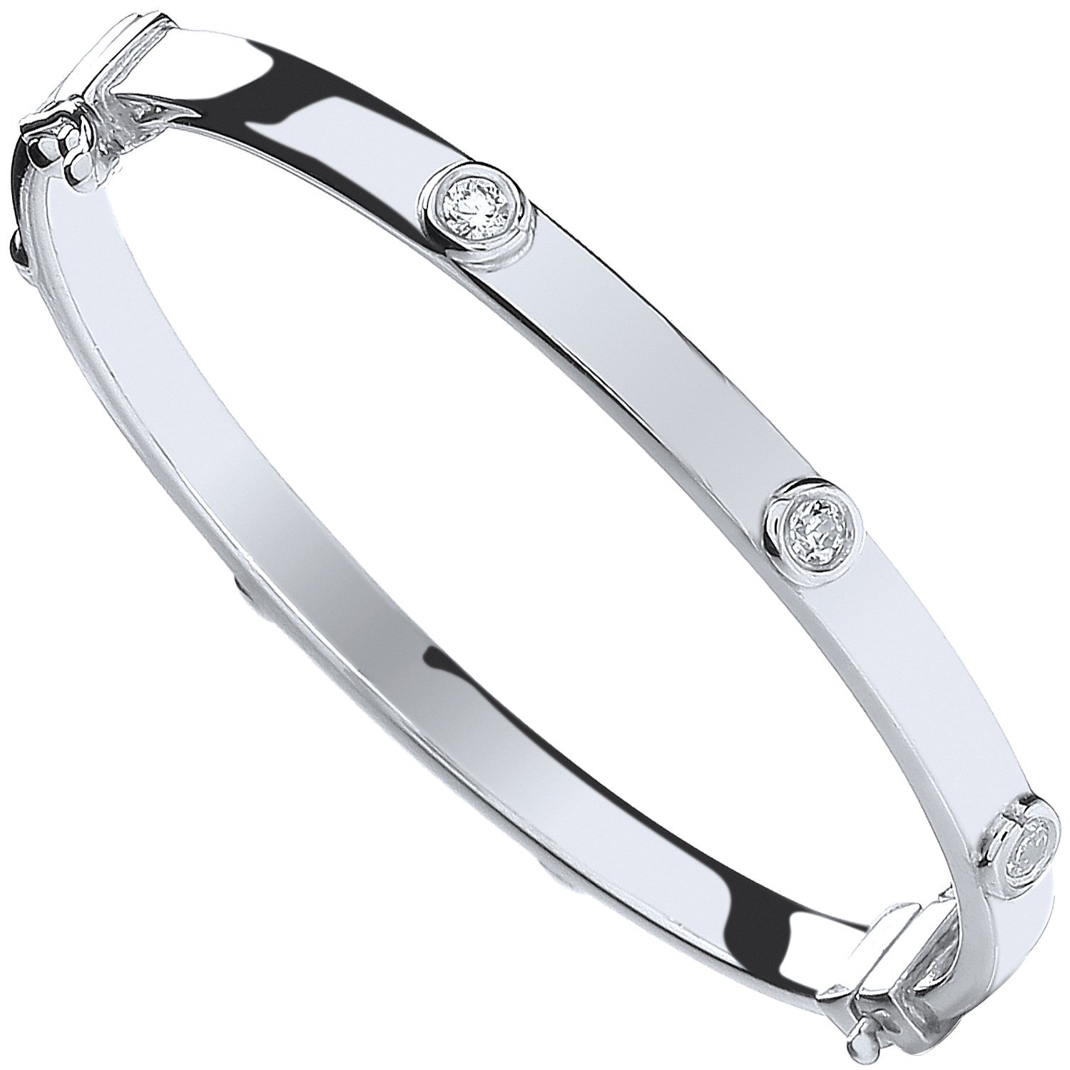 Sterling Silver 925 Cubic Zirconia Baby Bangle