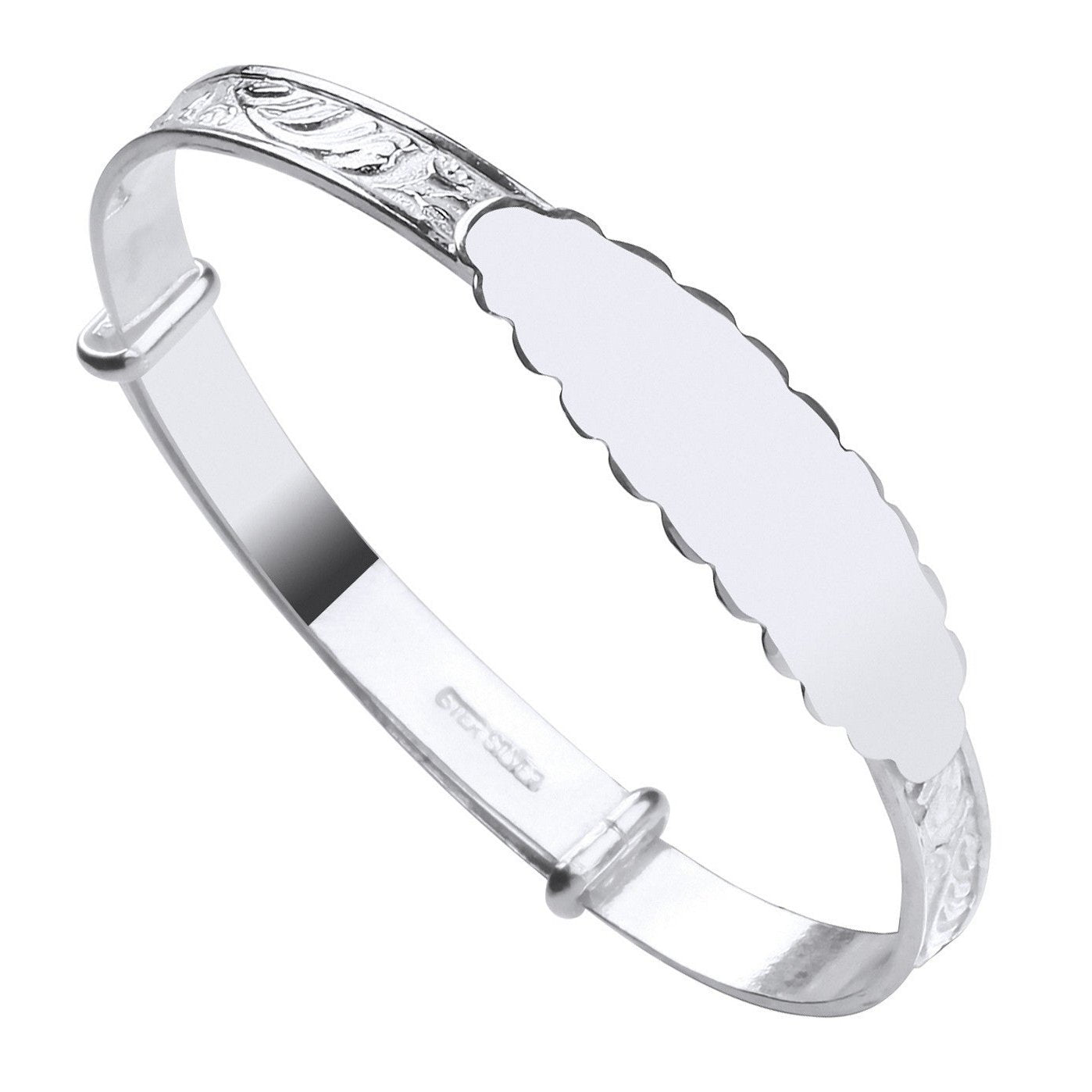 Sterling Silver 925 Personalised ID Baby Bangle