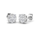 0.43ct Lab-Grown Diamond Cushion Cluster Stud Earrings – white metal