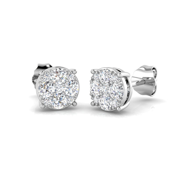 0.43ct Lab-Grown Diamond Cushion Cluster Stud Earrings