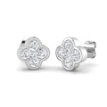 0.86ct Lab-Grown Diamond Clover Cluster Stud Earrings – white metal