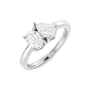 1ct Oval & Pear Lab-Grown Diamond Toi et Moi Ring – white metal