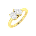 1ct Oval & Pear Lab-Grown Diamond Toi et Moi Ring – yellow gold view 3