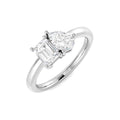 0.97ct Pear & Emerald-Cut Lab-Grown Diamond Toi et Moi Ring – white metal