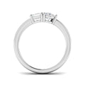 0.97ct Pear & Emerald-Cut Lab-Grown Diamond Toi et Moi Ring – white metal view 2