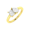 0.97ct Pear & Emerald-Cut Lab-Grown Diamond Toi et Moi Ring – yellow gold view 3