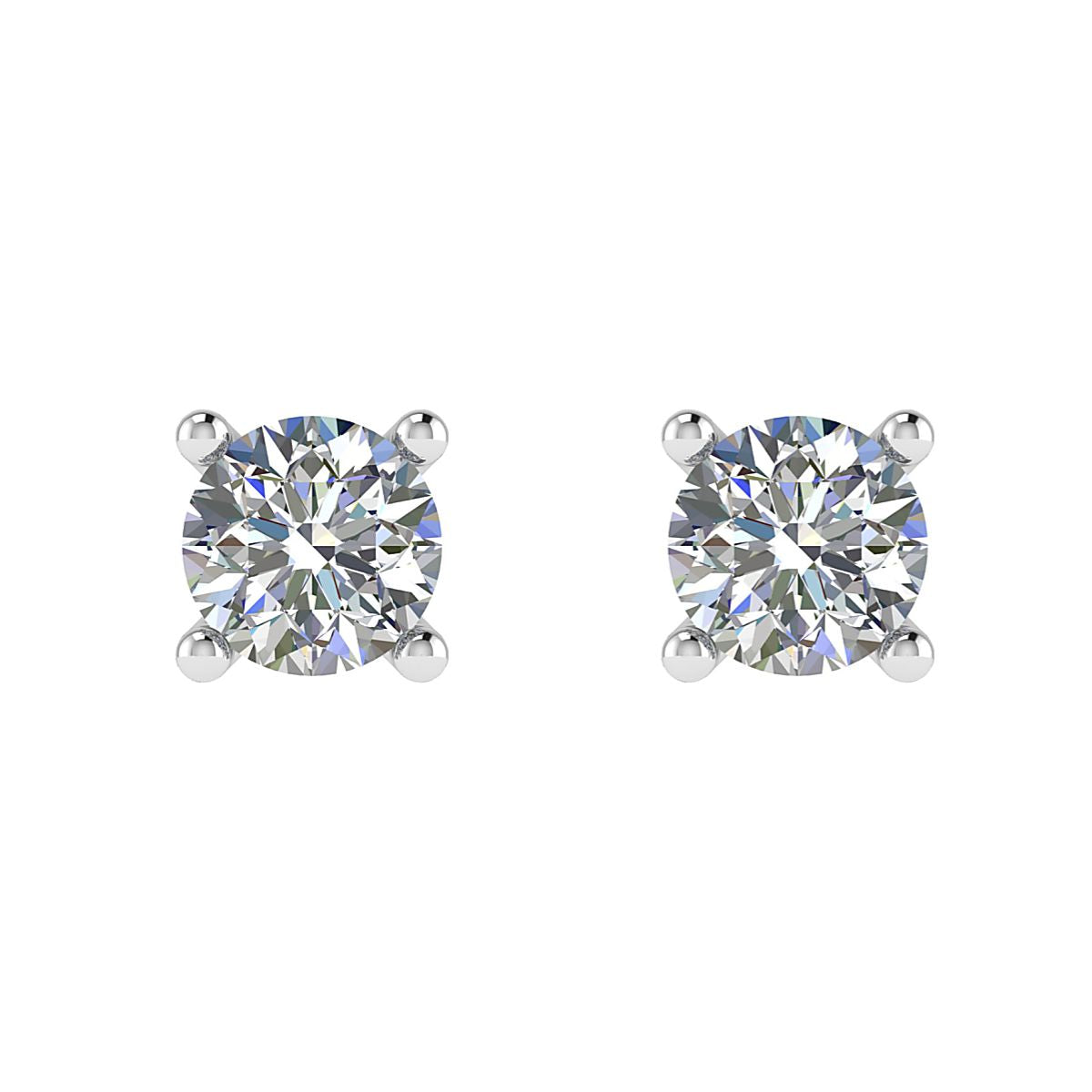 Lab Diamond Round Stud Earrings (1ct - 4ct)