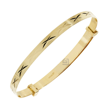 9ct Yellow Gold Expandable 3mm Baby Bangle