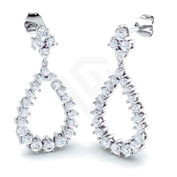 1.8ct Teardrop Lab Diamond Earrings in 9K White Gold