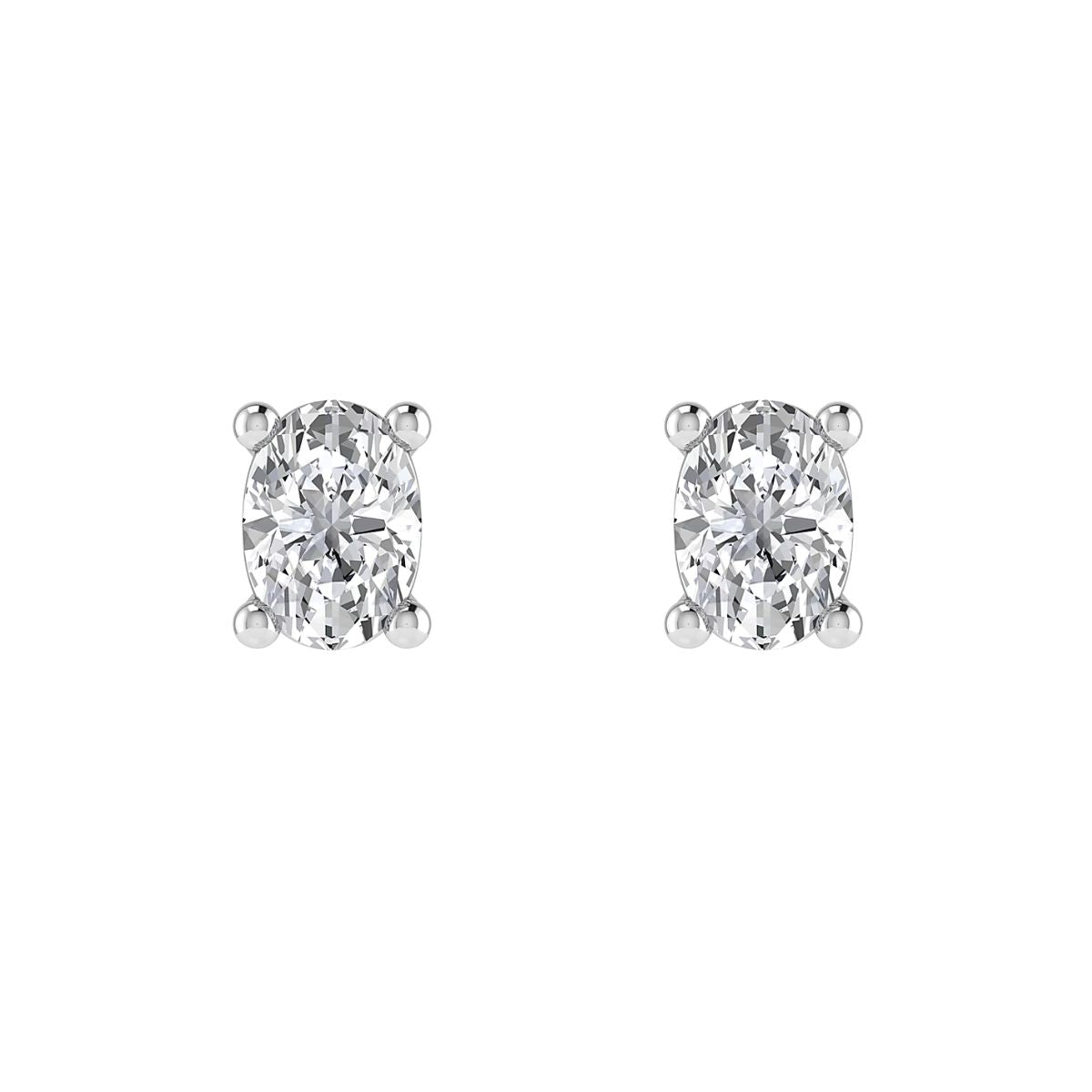 Lab Diamond Oval Stud Earrings (1ct - 4ct)