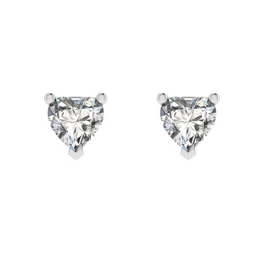 Lab Diamond Heart Stud Earrings (1ct - 4ct)