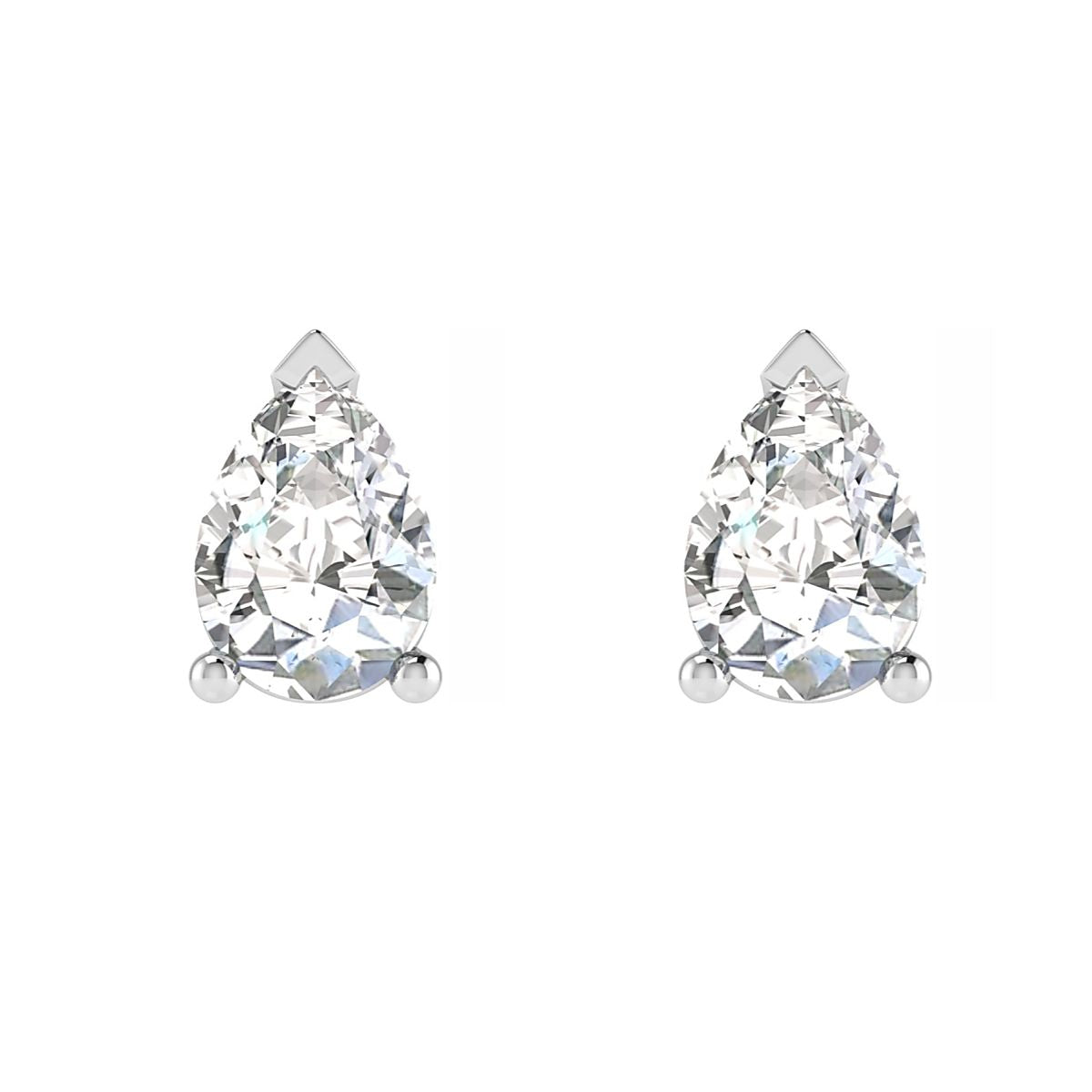 Lab Diamond Pear Stud Earrings (1ct - 4ct)