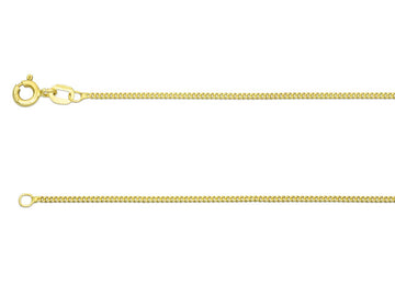 9ct Yellow Gold 1.3mm Curb Chain-Hallmarked