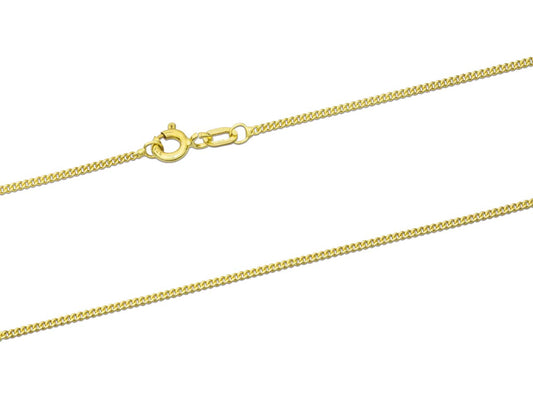 9ct Yellow Gold 1.3mm Curb Chain-Hallmarked