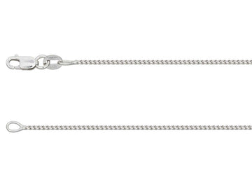 9ct White Gold 1.1mm Franco Chain-Hallmarked