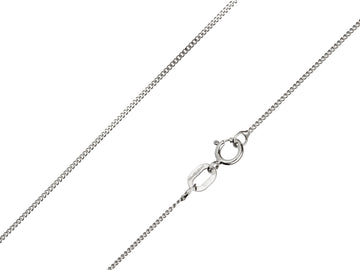 9ct White Gold 0.8mm Diamond Cut Curb Chain