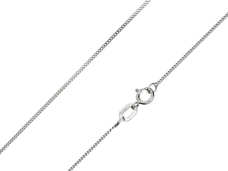 9ct White Gold 0.8mm Diamond Cut Curb Chain