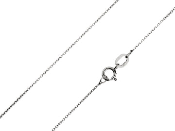 9ct White Gold 1.4mm Diamond Cut Curb Chain-Hallmarked