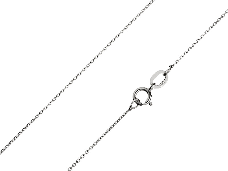 9ct White Gold 1.4mm Diamond Cut Curb Chain-Hallmarked