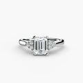 Solitaire with Cluster Shoulders engagement ring in white gold