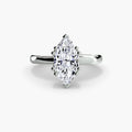 Solitaire ring in white gold with a marquise centre stone