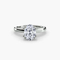 Solitaire ring in white gold with an oval centre stone