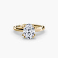 Solitaire ring in yellow gold with an oval centre stone