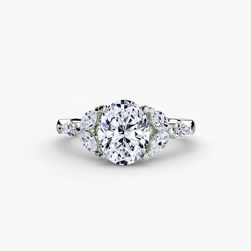 The Holland Oval Cluster Shoulder Solitaire