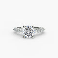 Solitaire with Eternity Pavé engagement ring in white gold
