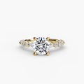 Solitaire with Eternity Pavé engagement ring in yellow gold