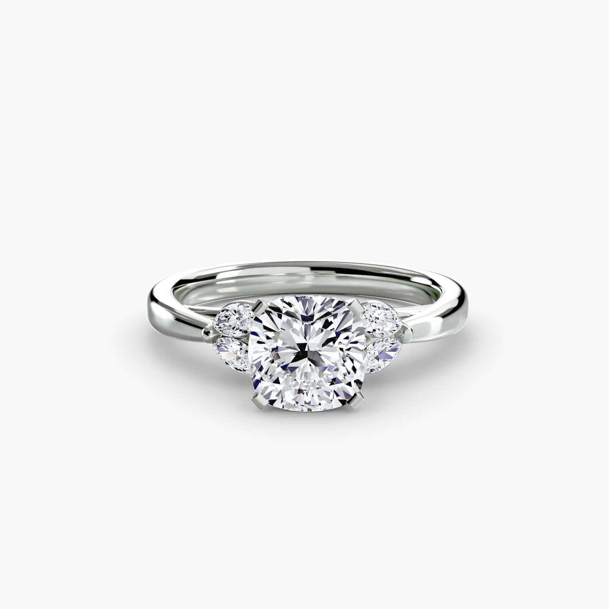 The Celestial Cluster Ring in white gold with a cushion-cut centre stone